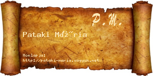Pataki Mária névjegykártya
